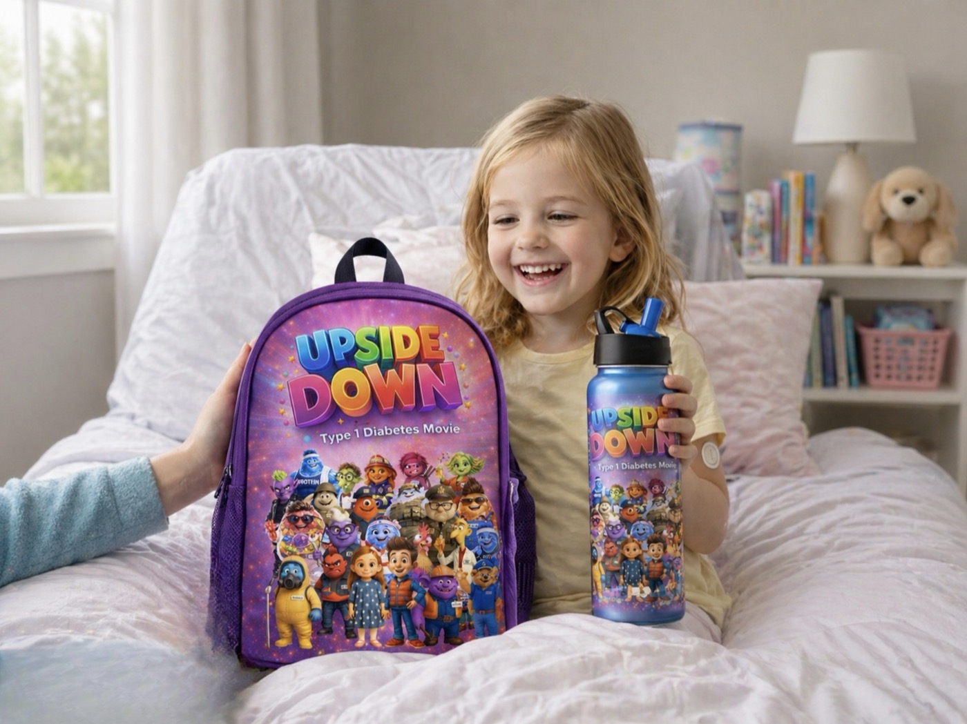 A child with the Medical Media kit
