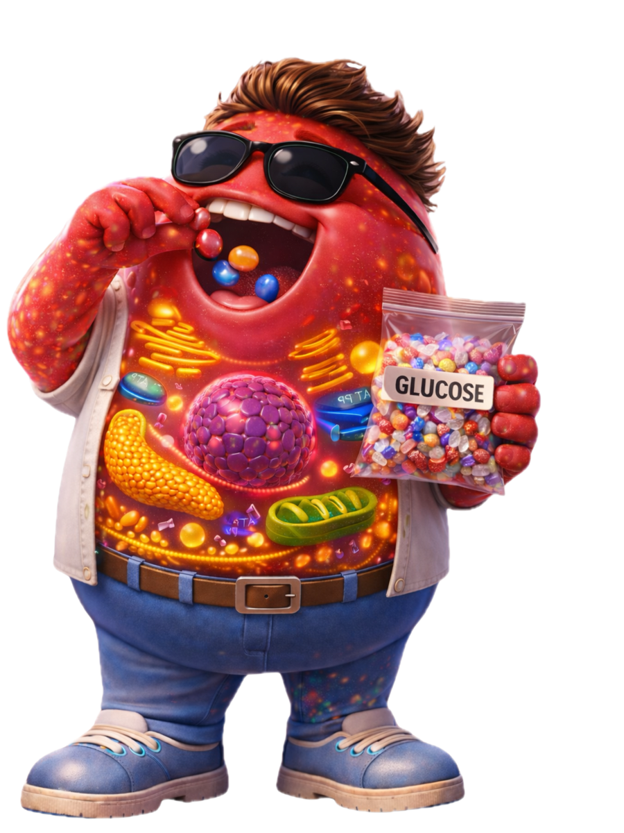 Glucose — a candy-bag-carrying cell from the Upside Down cast